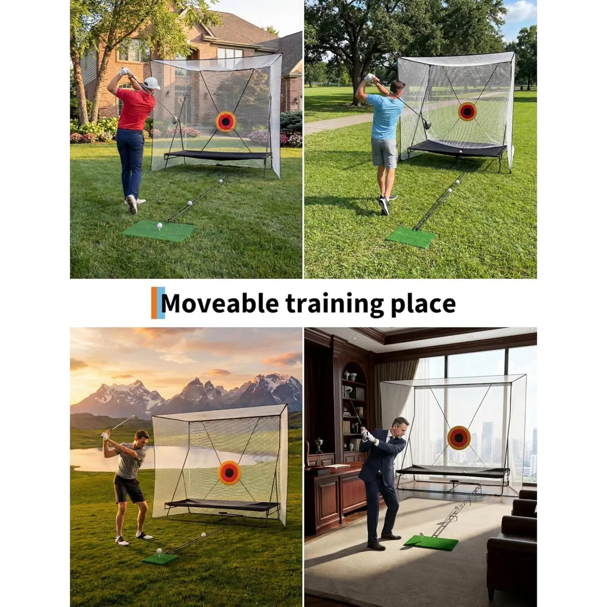 Golf Net 10X8Ft Golf Net for Hitting Practice Indoor Outdoor Training Net with Impact Targets Ball Return System Ball Blanket Ideal for Driving Chipping and Swing Practice with Real Balls,Summerwins